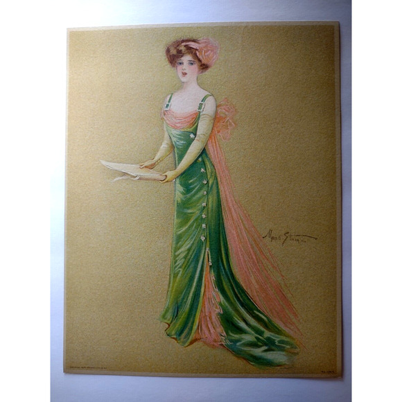 Victorian Art Print Women Singer Songbook Lithograph 1909 Original Maud Stumm - Picture 2 of 5